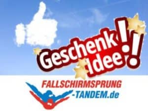 Geschenk Fallschirmspringen Tandemsprung Gutschein Ticket Reservierung Flugplatz Geburtstag Weihnachten