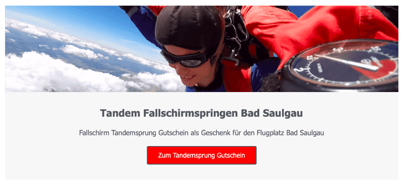 Bad Saulgau Tandemsprung Baden Württemberg Fallschirmspringen Geschenk Gutschein