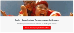 Tandem Fallschirmspringen Berlin Brandenburg Geschenk Gutschein Gransee Flugplatz