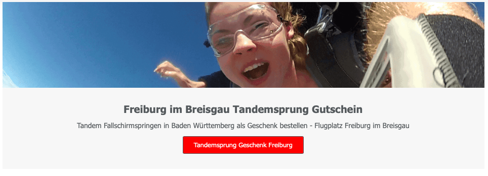 Tandem Fallschirmspringen Breisgau Freiburg Baden Württemberg Geschenk Gutschein