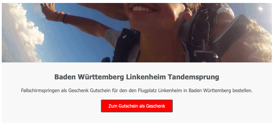 Linkenheim Tandem Fallschirmspringen Geschenk Gutschein Baden Württemberg