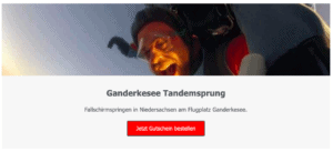 Niedersachsen Ganderkesee Tandem Fallschirmspringen Geschenk Gutschein