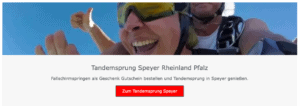 Tandemsprung Speyer Rheinland Pfalz Fallschirmspringen Geschenk Gutschein