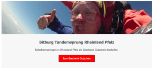 Bitburg Rheinland Pfalz Fallschirmspringen als Geschenk Gutschein