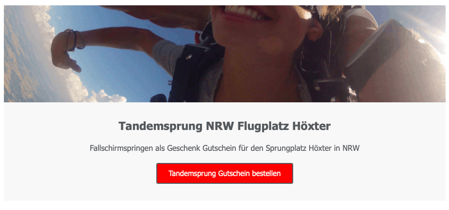 Höxter NRW Tandemsprung Nordrhein Westfalen Fallschirmspringen Geschenk Gutschein